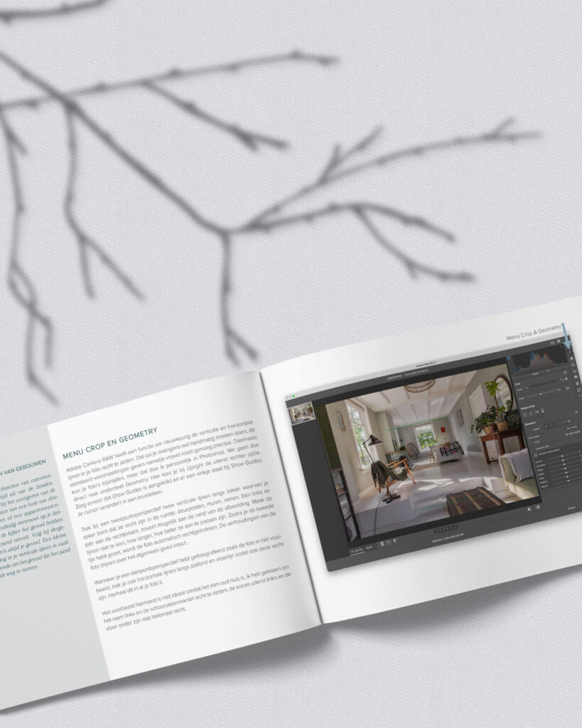Page from the book Interior Photography with Natural Light about editing in Adobe Camera RAW